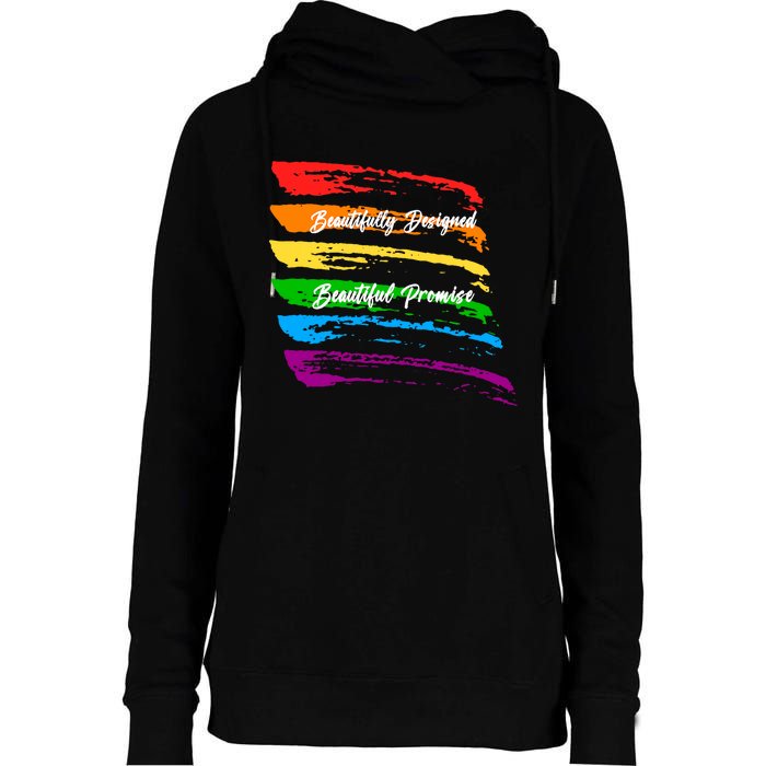 Rainbows Beautifully Designed Beautiful Promise Womens Funnel Neck Pullover Hood