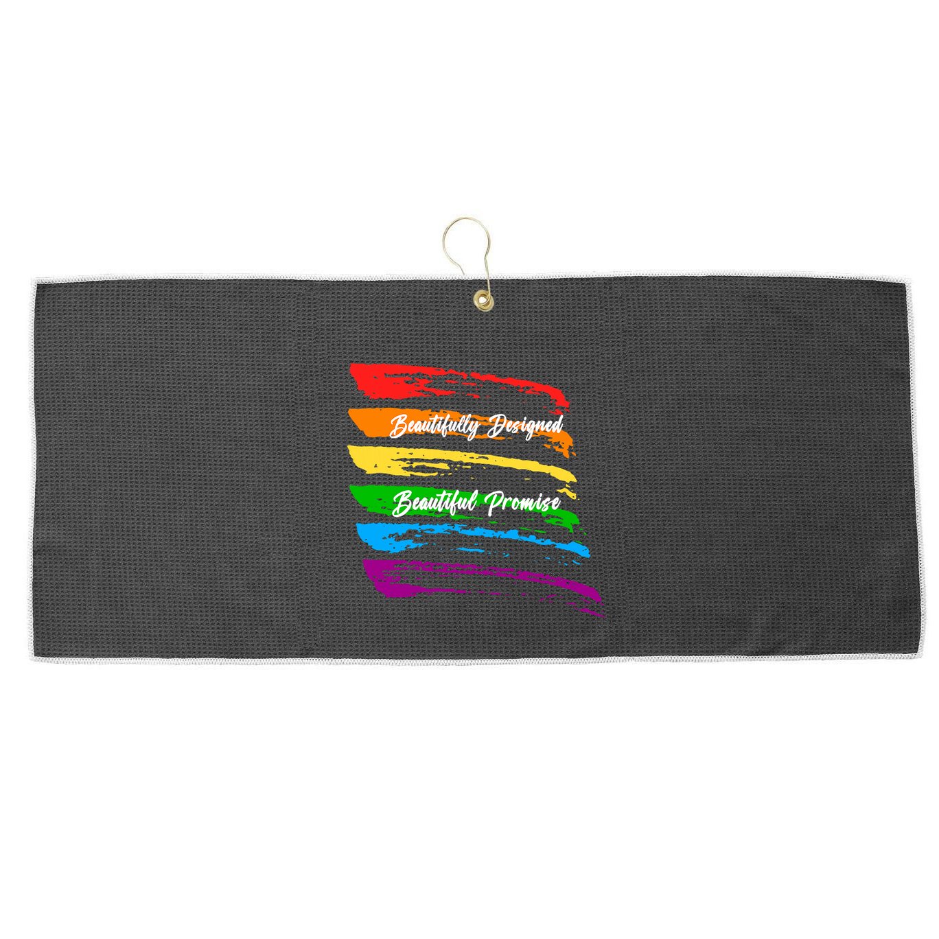 Rainbows Beautifully Designed Beautiful Promise Large Microfiber Waffle Golf Towel