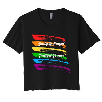 Rainbows Beautifully Designed Beautiful Promise Women's Crop Top Tee