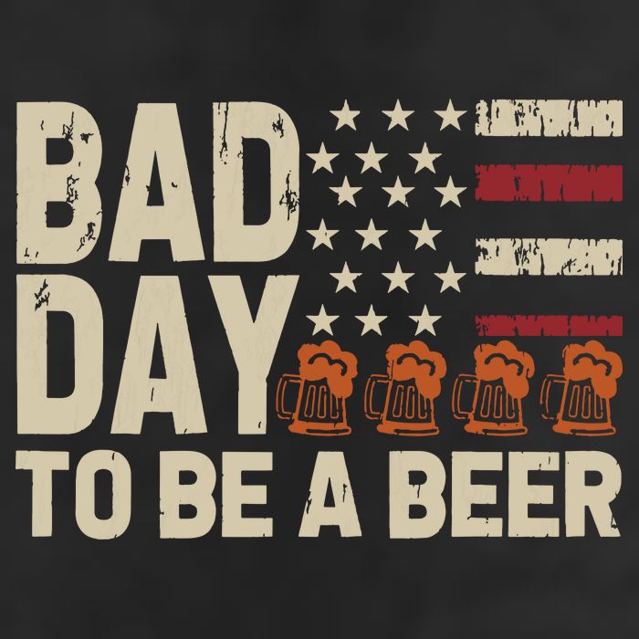 Retro Bad Day To Be Beer Usa Flag Beer 4th Of July Garment-Dyed Fleece Hoodie