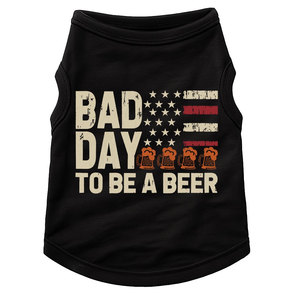 Retro Bad Day To Be Beer Usa Flag Beer 4th Of July Doggie Tank