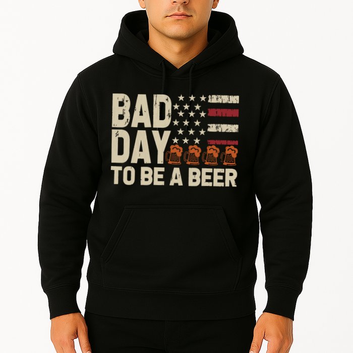 Retro Bad Day To Be Beer Usa Flag Beer 4th Of July Hoodie