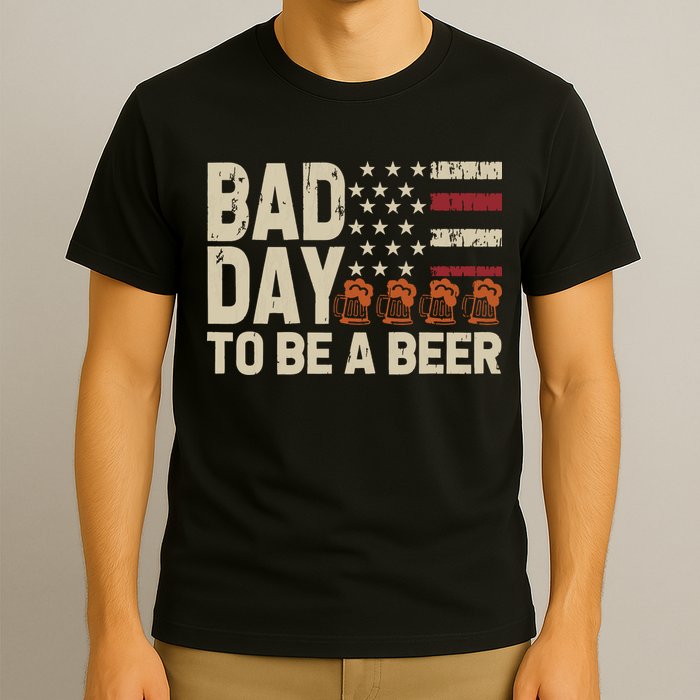 Retro Bad Day To Be Beer Usa Flag Beer 4th Of July T-Shirt