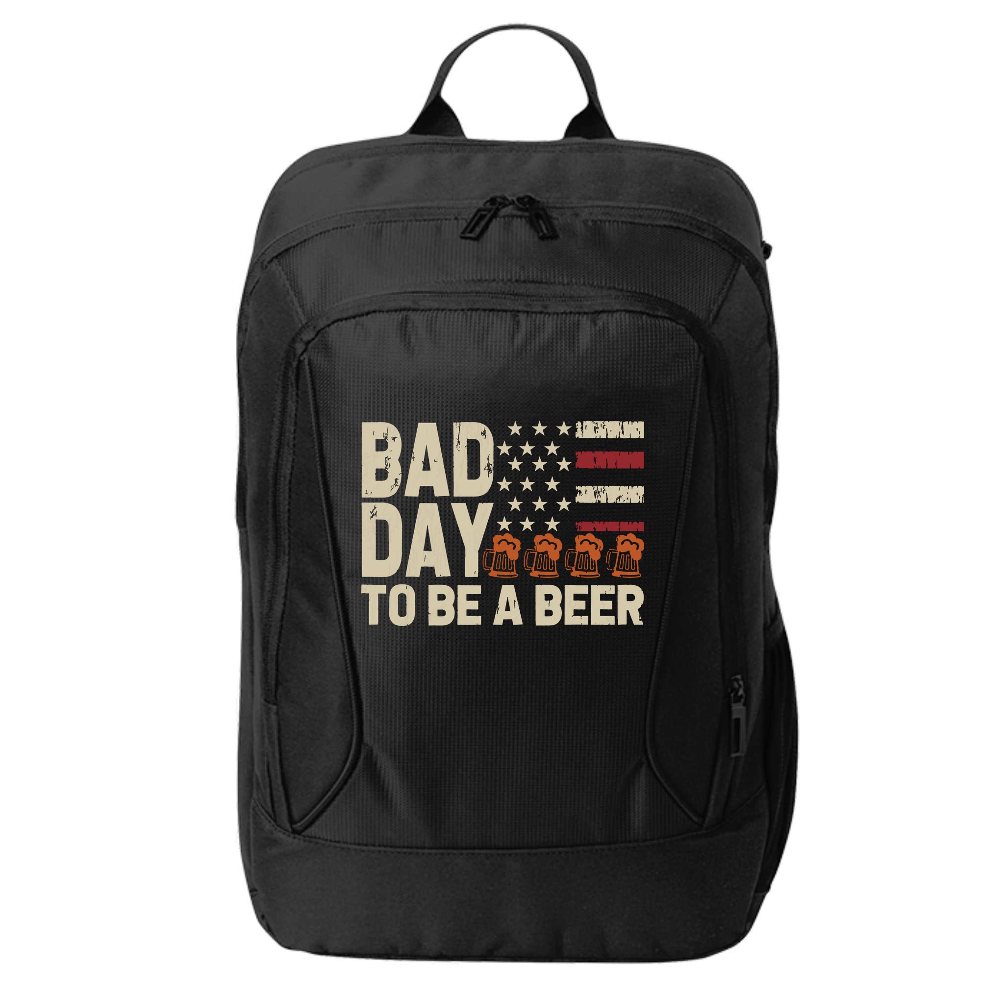 Retro Bad Day To Be Beer Usa Flag Beer 4th Of July City Backpack