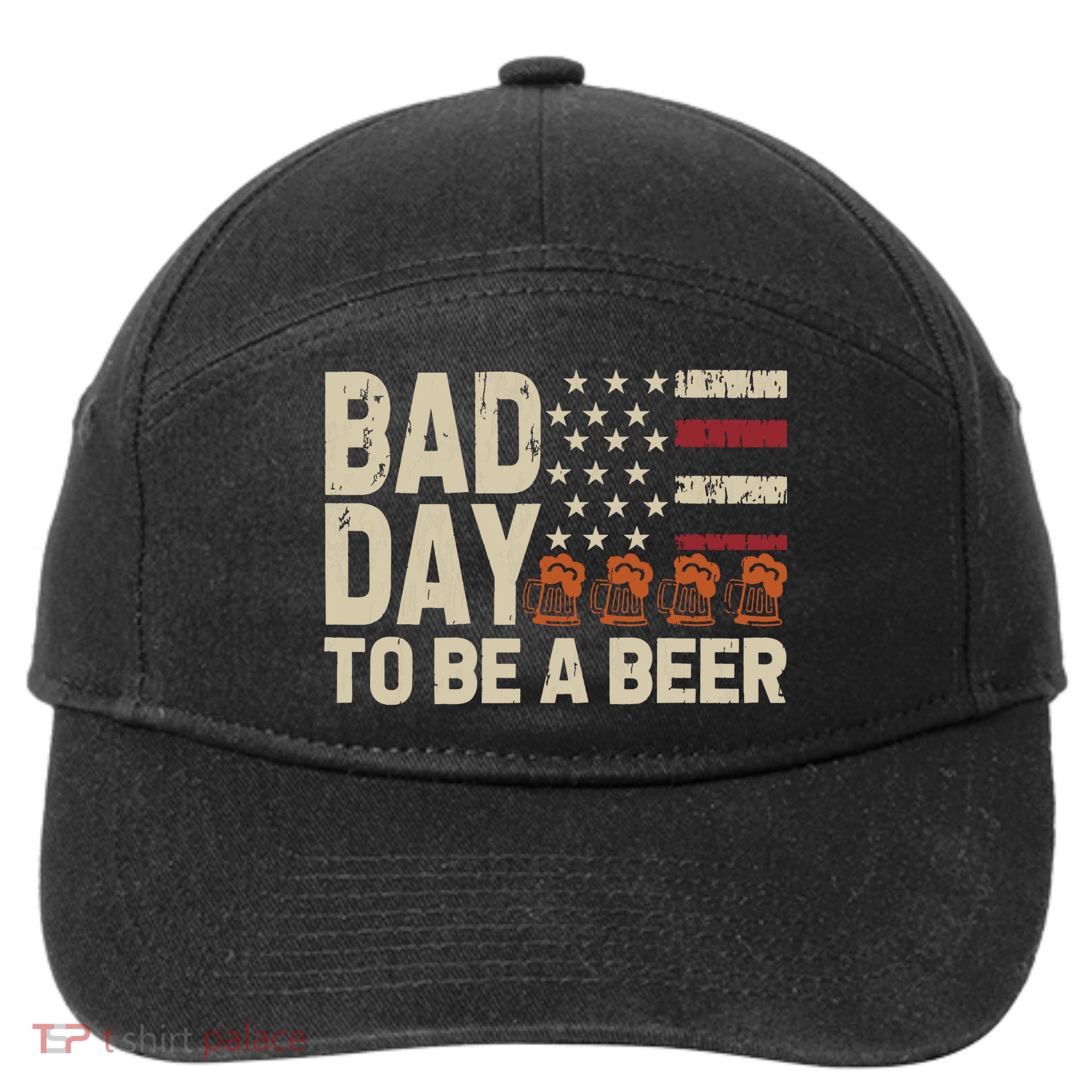 Retro Bad Day To Be Beer Usa Flag Beer 4th Of July 7-Panel Snapback Hat