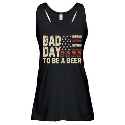 Retro Bad Day To Be Beer Usa Flag Beer 4th Of July Ladies Essential Flowy Tank