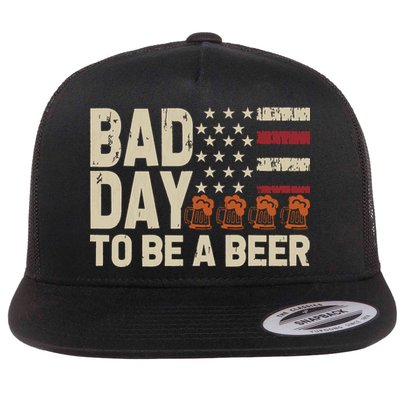 Retro Bad Day To Be Beer Usa Flag Beer 4th Of July Flatbill Hat