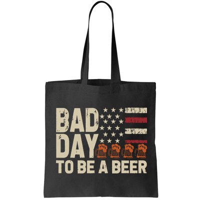 Retro Bad Day To Be Beer Usa Flag Beer 4th Of July Bag