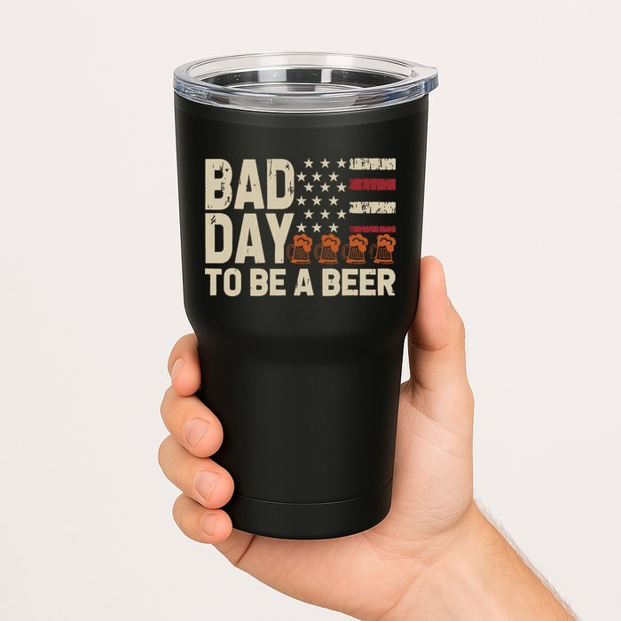 Retro Bad Day To Be Beer Usa Flag Beer 4th Of July Tumbler
