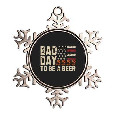 Retro Bad Day To Be Beer Usa Flag Beer 4th Of July Metallic Star Ornament