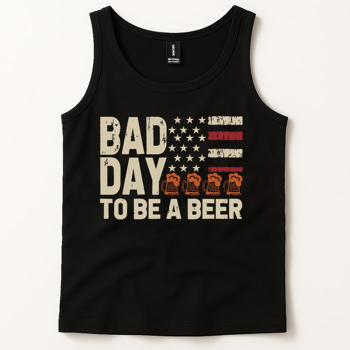 Retro Bad Day To Be Beer Usa Flag Beer 4th Of July Tank Top
