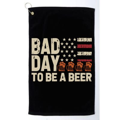 Retro Bad Day To Be Beer Usa Flag Beer 4th Of July Golf Towel