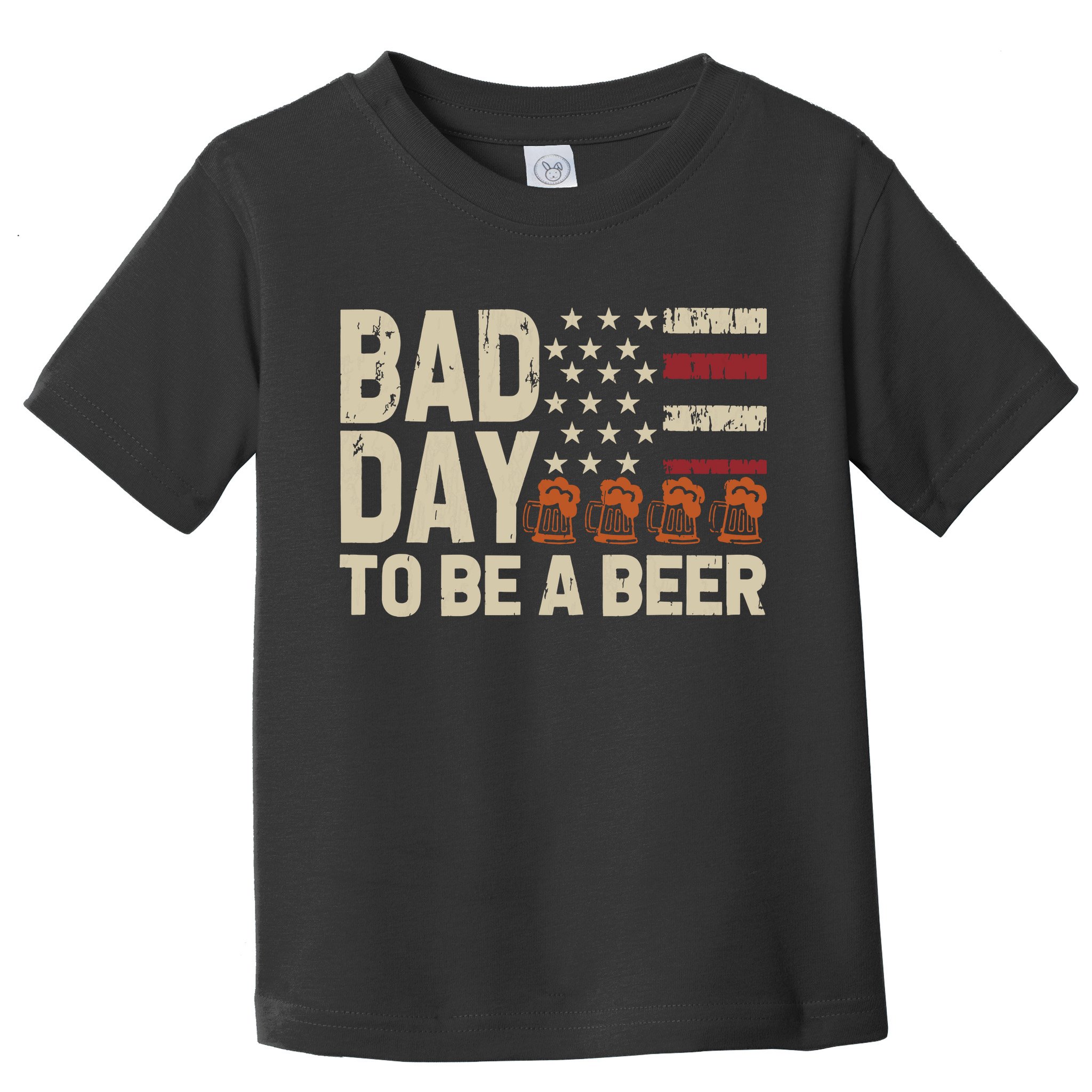 Retro Bad Day To Be Beer Usa Flag Beer 4th Of July Toddler T-Shirt