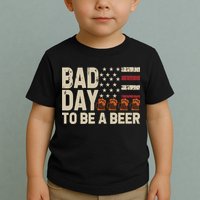 Retro Bad Day To Be Beer Usa Flag Beer 4th Of July Toddler T-Shirt