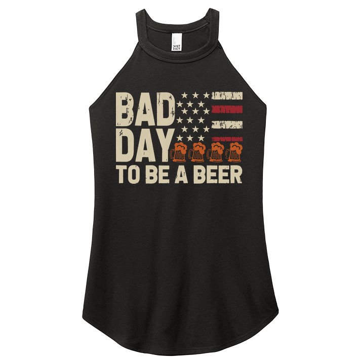 Retro Bad Day To Be Beer Usa Flag Beer 4th Of July Women's Perfect Tri Rocker Tank