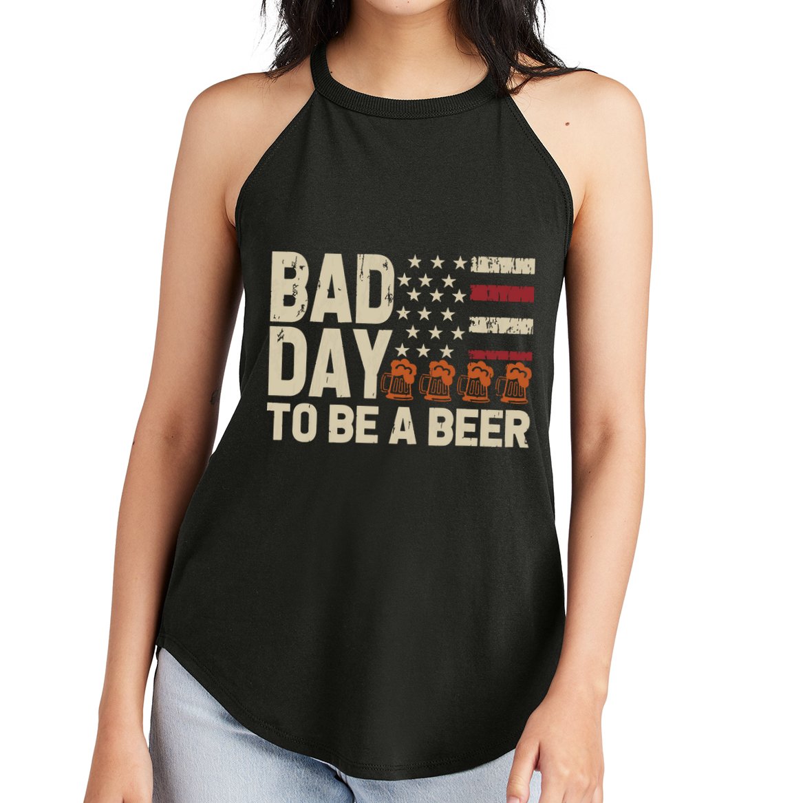Retro Bad Day To Be Beer Usa Flag Beer 4th Of July Women's Perfect Tri Rocker Tank