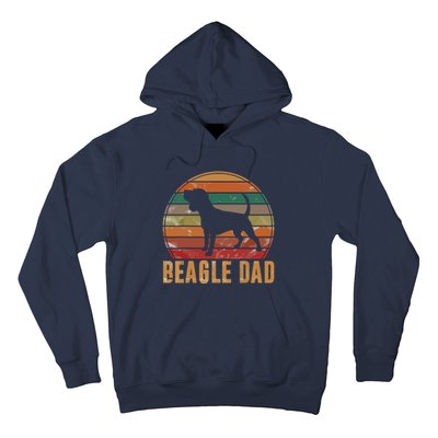 Retro Beagle Dad Gift Dog Owner Pet Tricolor Beagle Father Hoodie