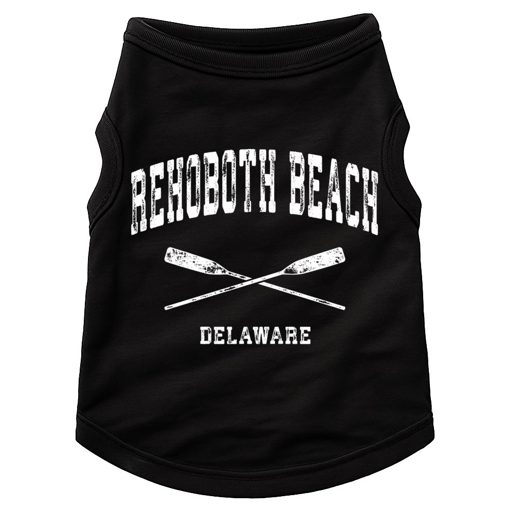 Rehoboth Beach Delaware Vintage Nautical Crossed Oars Gift Doggie Tank
