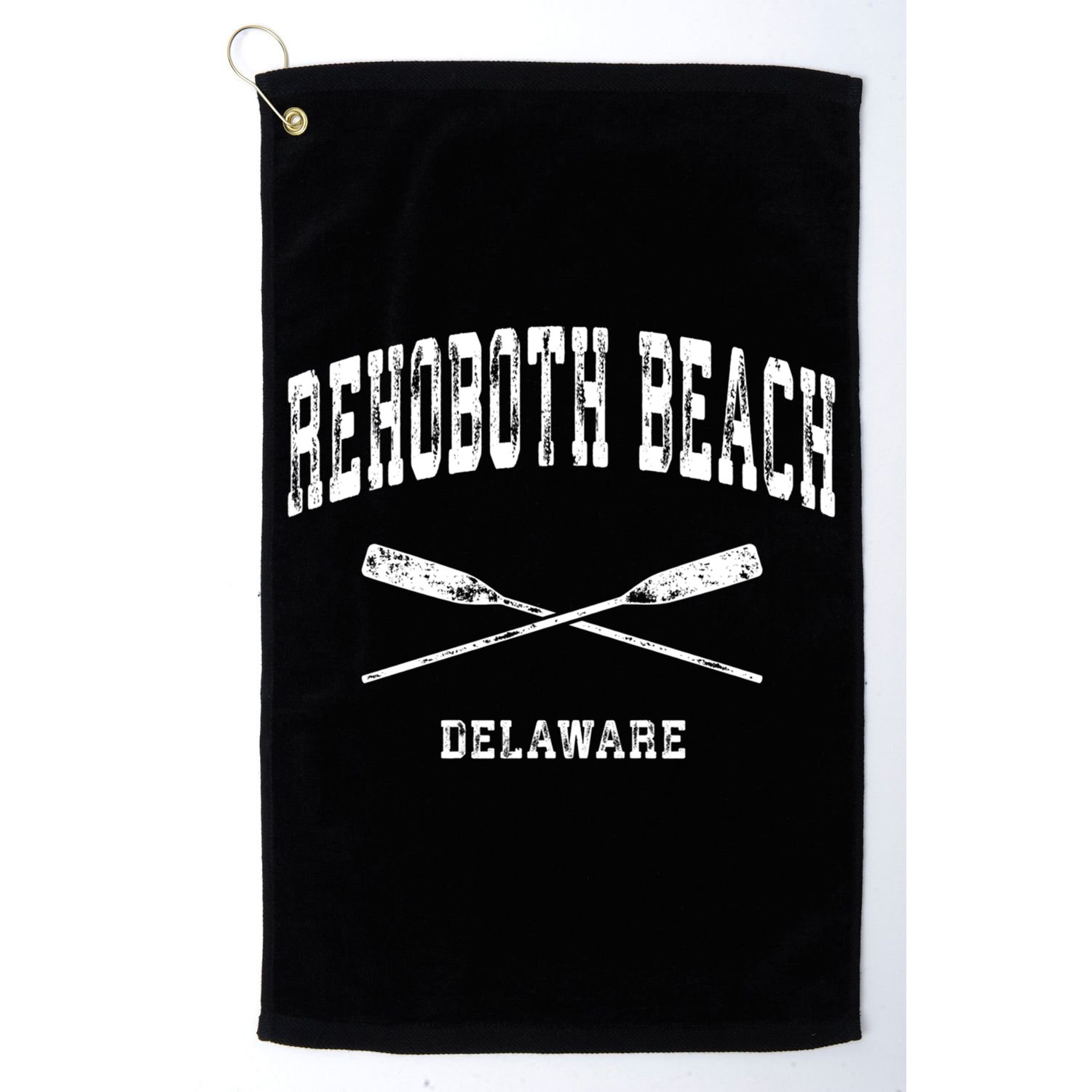 Rehoboth Beach Delaware Vintage Nautical Crossed Oars Gift Golf Towel