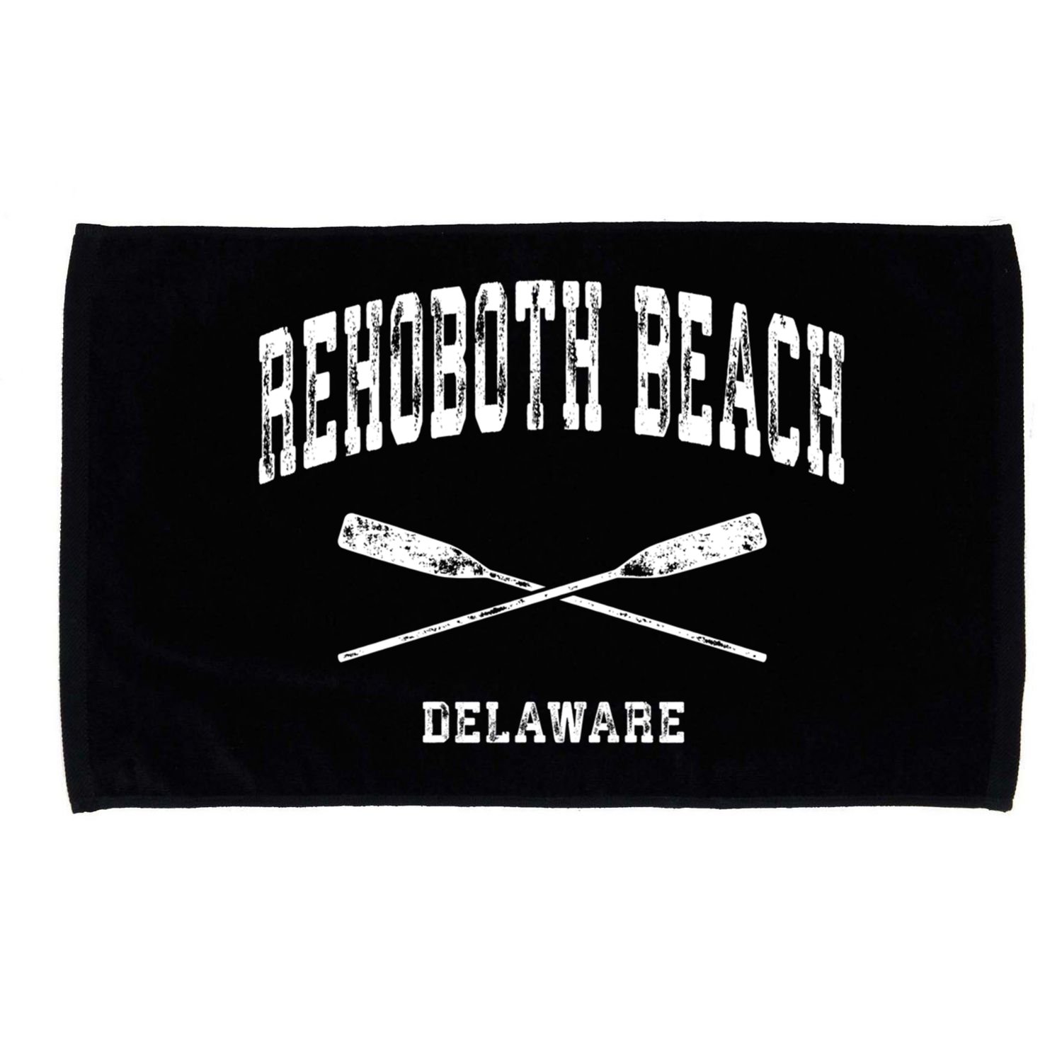 Rehoboth Beach Delaware Vintage Nautical Crossed Oars Gift Microfiber Hand Towel