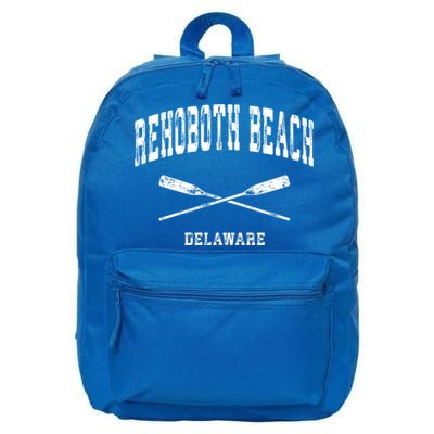 Rehoboth Beach Delaware Vintage Nautical Crossed Oars Gift 16 in Basic Backpack