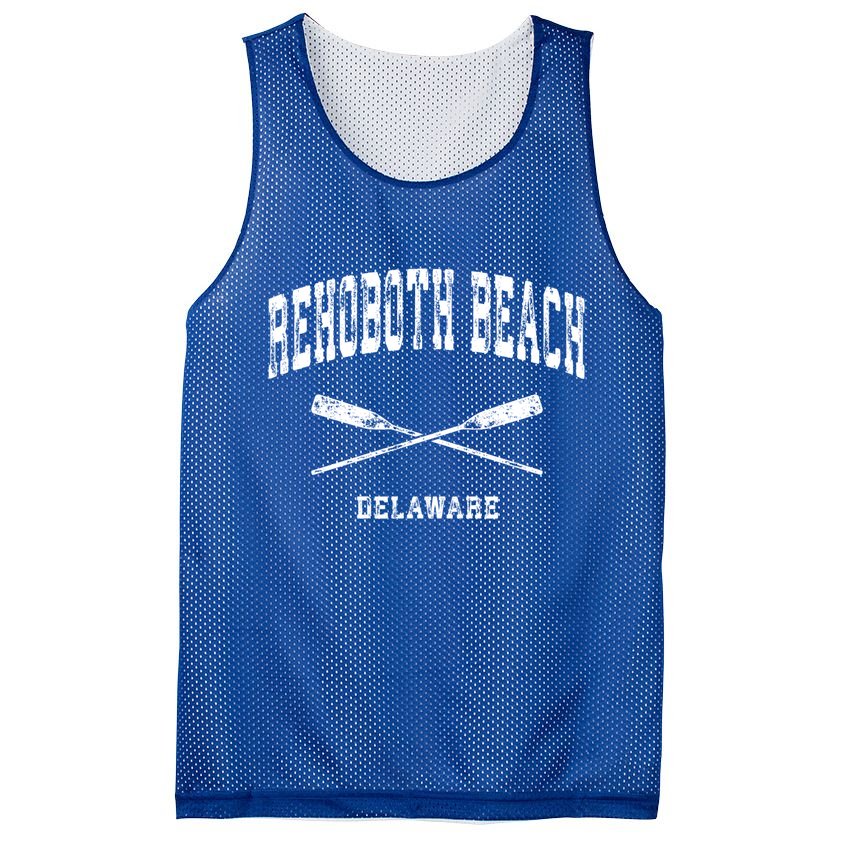 Rehoboth Beach Delaware Vintage Nautical Crossed Oars Gift Mesh Reversible Basketball Jersey Tank