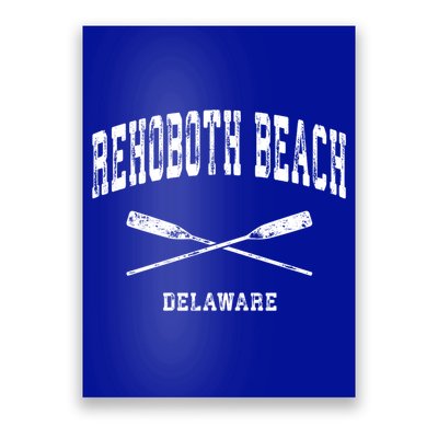 Rehoboth Beach Delaware Vintage Nautical Crossed Oars Gift Poster