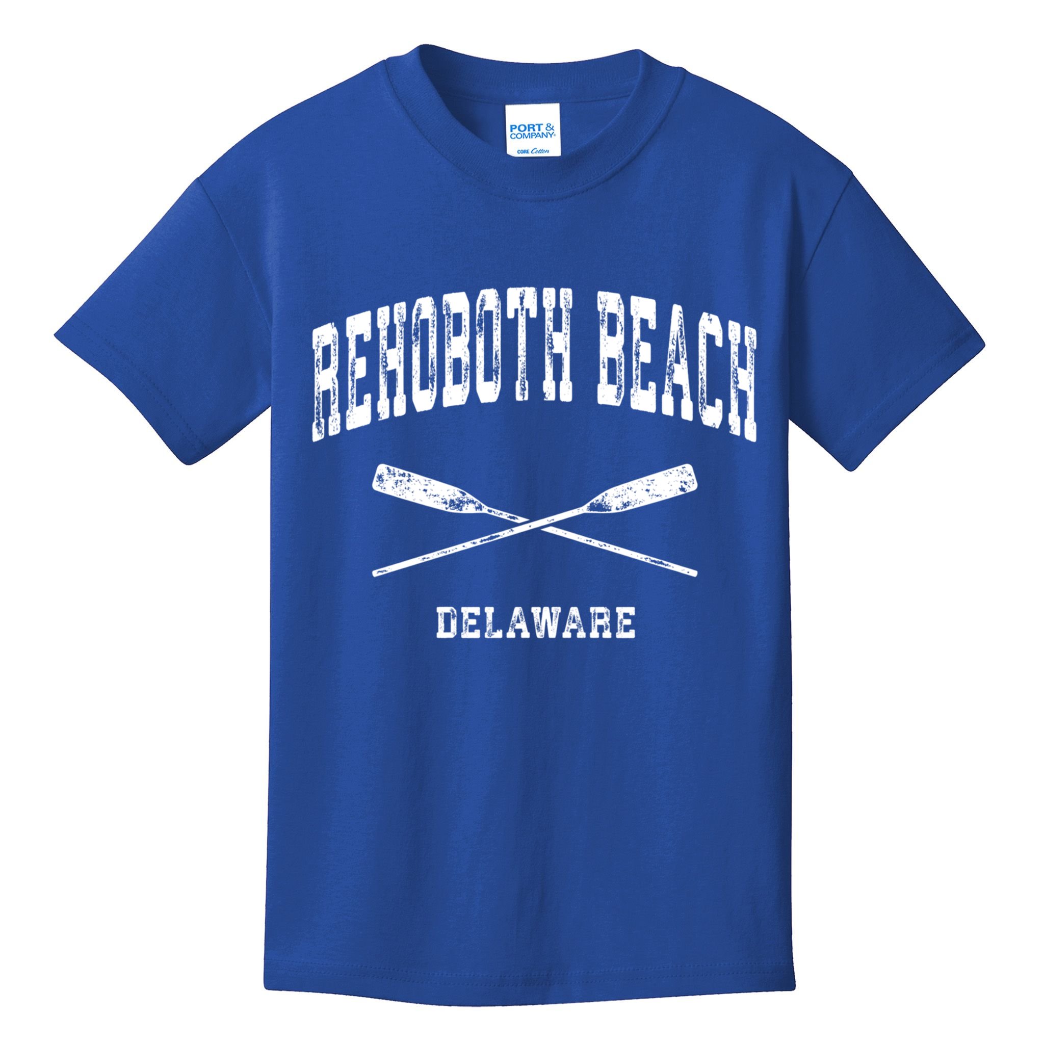Rehoboth Beach Delaware Vintage Nautical Crossed Oars Gift Kids T-Shirt