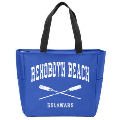 Rehoboth Beach Delaware Vintage Nautical Crossed Oars Gift Zip Tote Bag