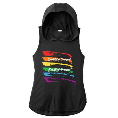 Rainbows Beautifully Designed Beautiful Promise Ladies PosiCharge Tri-Blend Wicking Draft Hoodie Tank