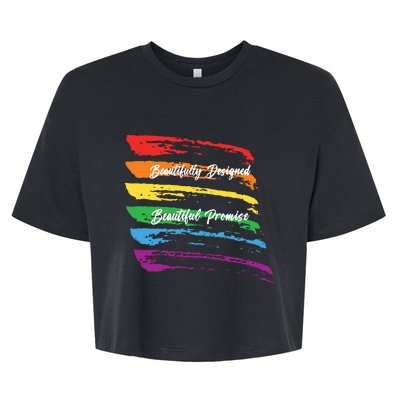 Rainbows Beautifully Designed Beautiful Promise Bella+Canvas Jersey Crop Tee