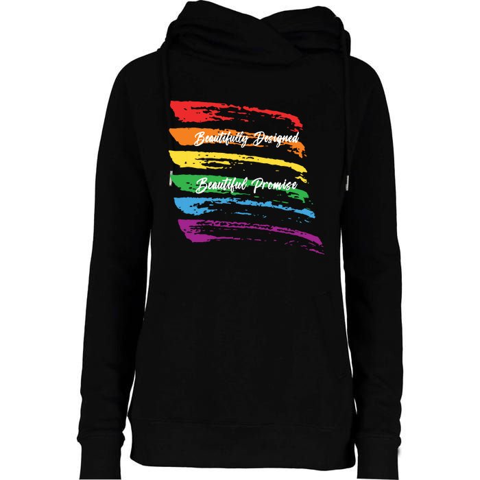 Rainbows Beautifully Designed Beautiful Promise Womens Funnel Neck Pullover Hood