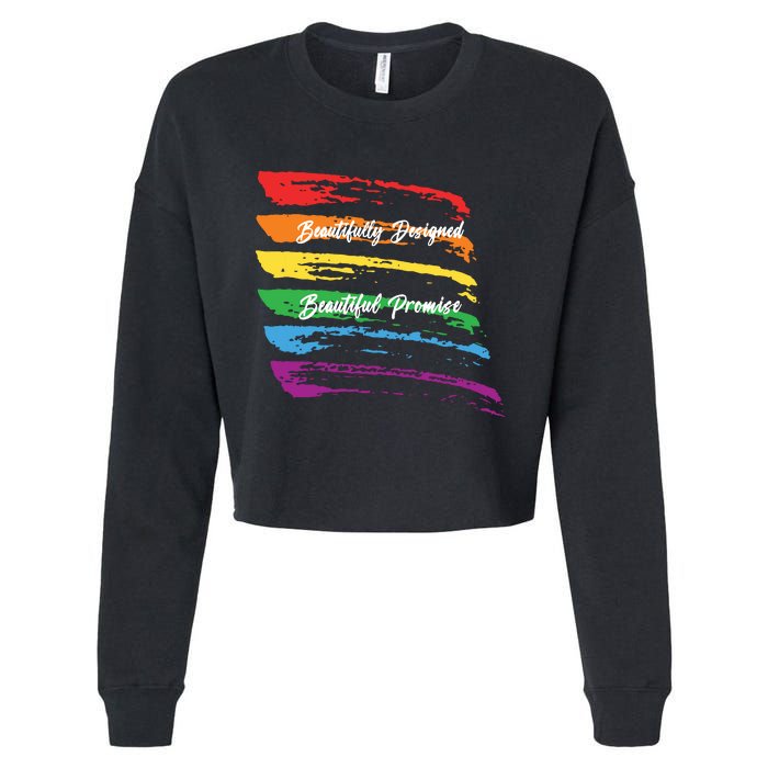 Rainbows Beautifully Designed Beautiful Promise Cropped Pullover Crew