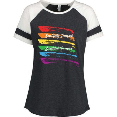 Rainbows Beautifully Designed Beautiful Promise Enza Ladies Jersey Colorblock Tee