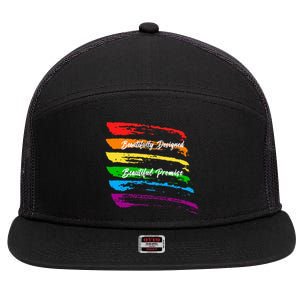 Rainbows Beautifully Designed Beautiful Promise 7 Panel Mesh Trucker Snapback Hat