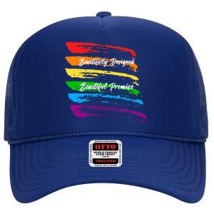 Rainbows Beautifully Designed Beautiful Promise High Crown Mesh Back Trucker Hat