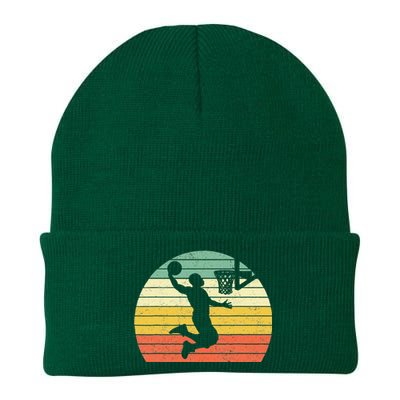 Retro Basketball Dunk Sunset Colorful Knit Cap Winter Beanie