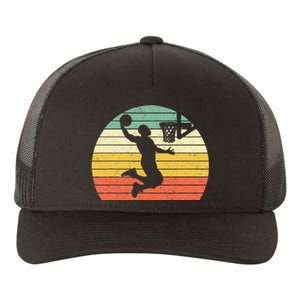 Retro Basketball Dunk Sunset Colorful Yupoong Adult 5-Panel Trucker Hat