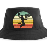 Retro Basketball Dunk Sunset Colorful Sustainable Bucket Hat