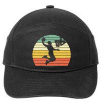 Retro Basketball Dunk Sunset Colorful 7-Panel Snapback Hat