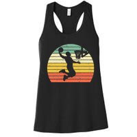 Retro Basketball Dunk Sunset Colorful Women's Racerback Tank