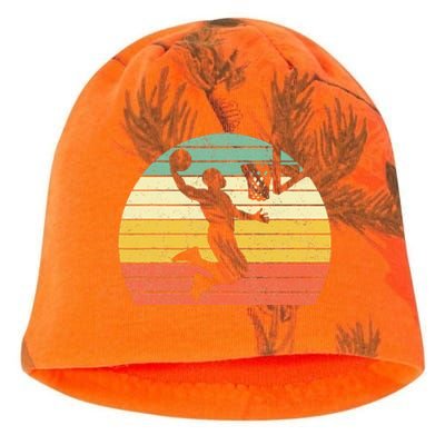 Retro Basketball Dunk Sunset Colorful Kati - Camo Knit Beanie