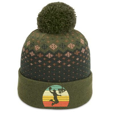 Retro Basketball Dunk Sunset Colorful The Baniff Cuffed Pom Beanie