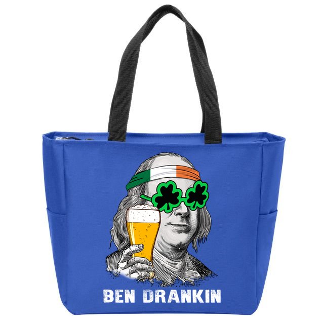 Retro Ben Drankin Beer Holiday Gift St Patricks Day Gift Zip Tote Bag