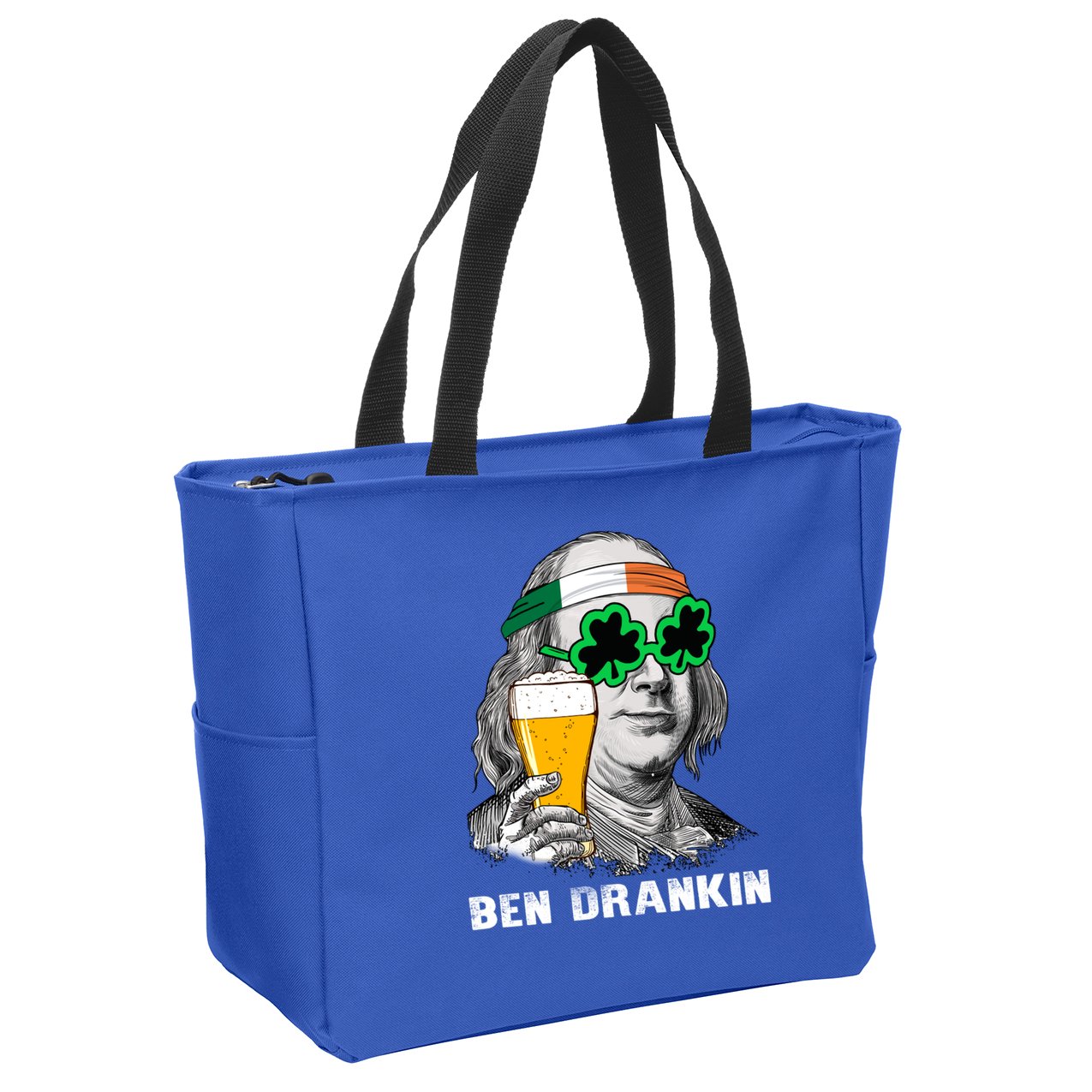 Retro Ben Drankin Beer Holiday Gift St Patricks Day Gift Zip Tote Bag