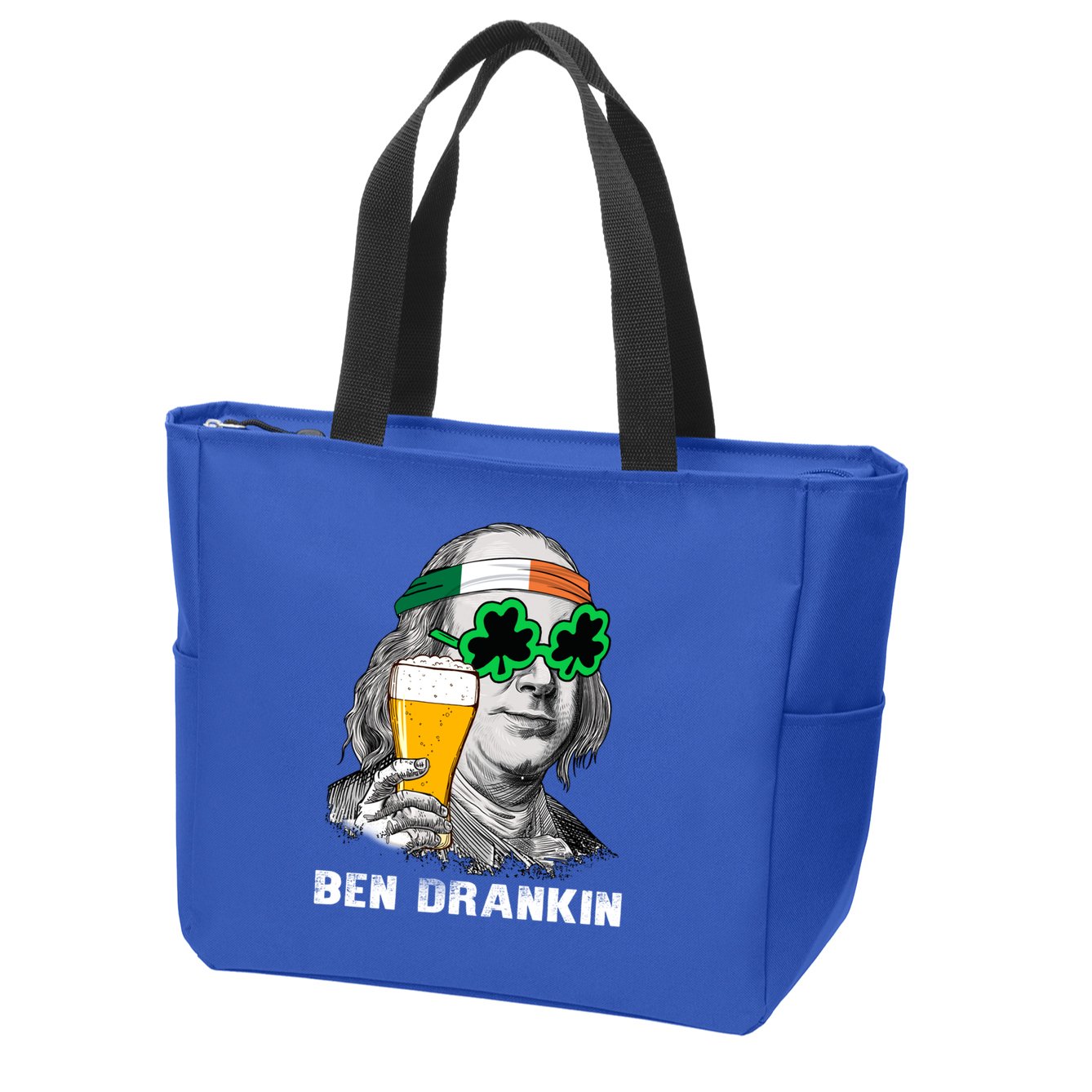 Retro Ben Drankin Beer Holiday Gift St Patricks Day Gift Zip Tote Bag