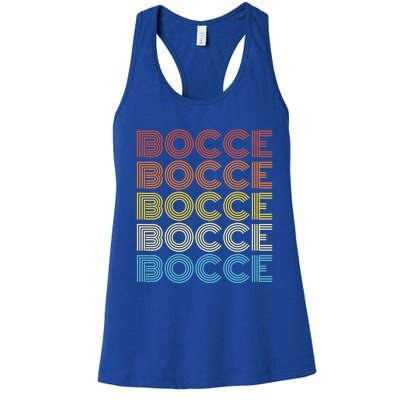 Retro Bocce Design For Bocce Ball Lover Bocci Player Gift Women's Racerback Tank