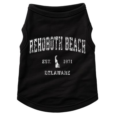 Rehoboth Beach Delaware De Vintage Athletic Sports Design Doggie Tank