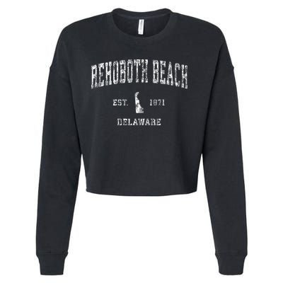 Rehoboth Beach Delaware De Vintage Athletic Sports Design Cropped Pullover Crew