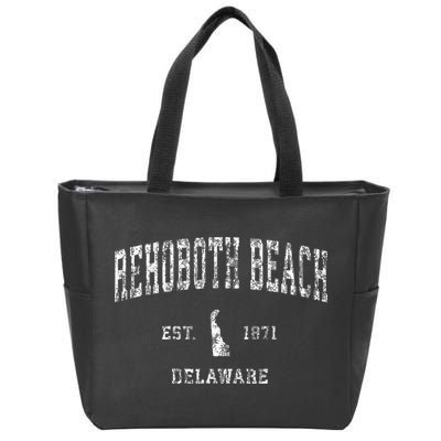 Rehoboth Beach Delaware De Vintage Athletic Sports Design Zip Tote Bag